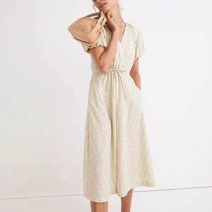 Madewell NWT plaid light green midi dress